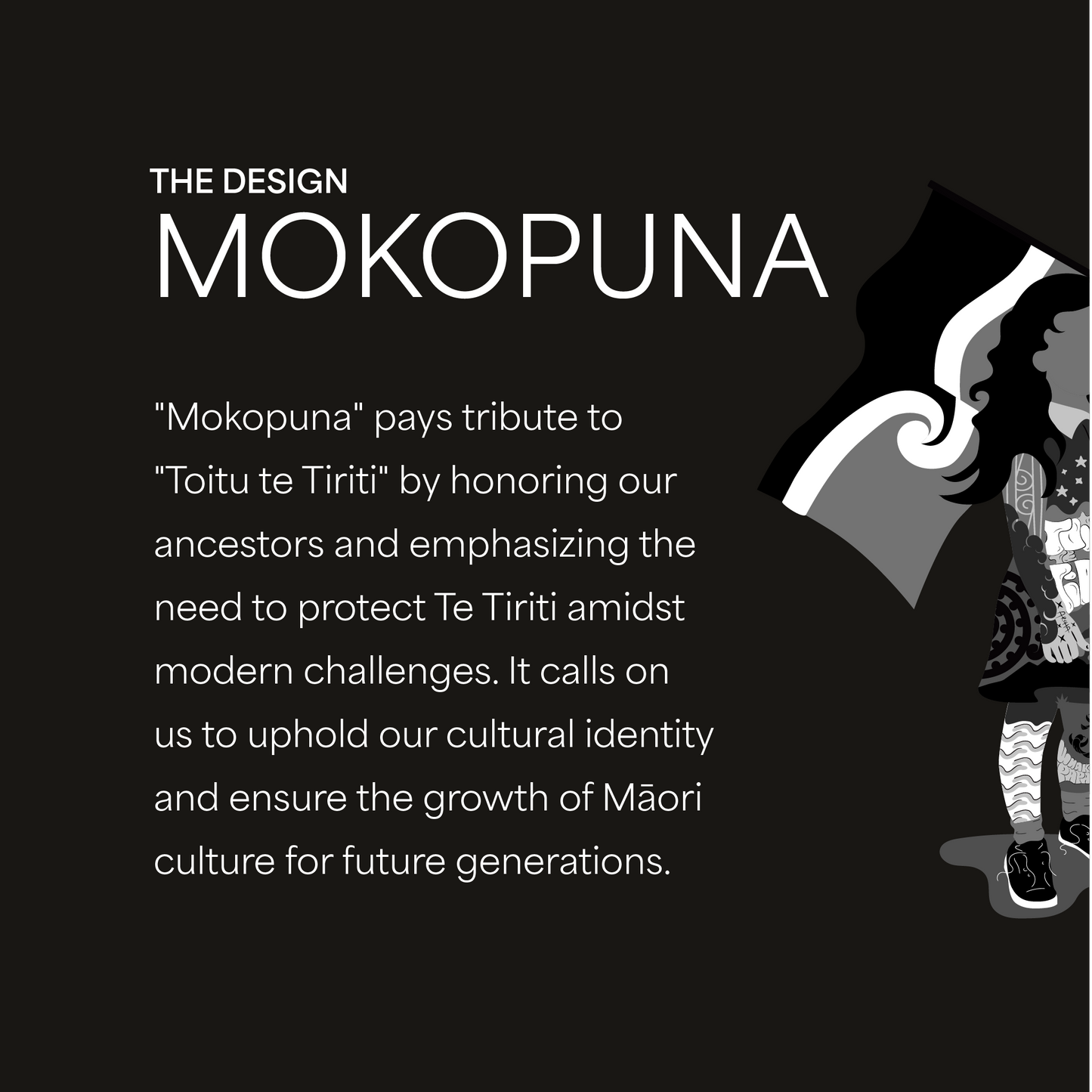 Mokopuna Poster explanation, created by Talia Musson. Symbolic of Toitu te Tiriti and standing up for our Mokopuna