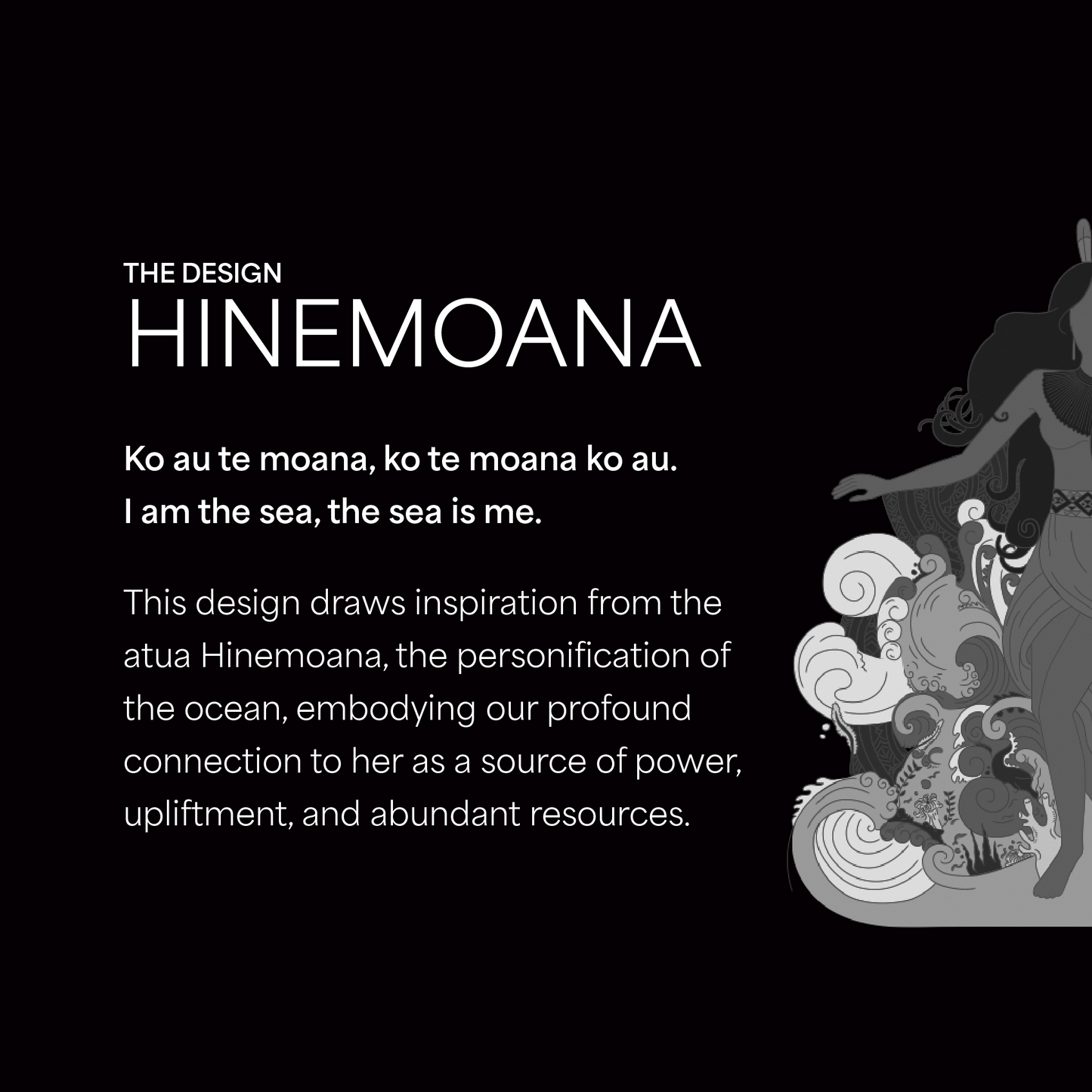 Hinemoana, māori art and design, poster